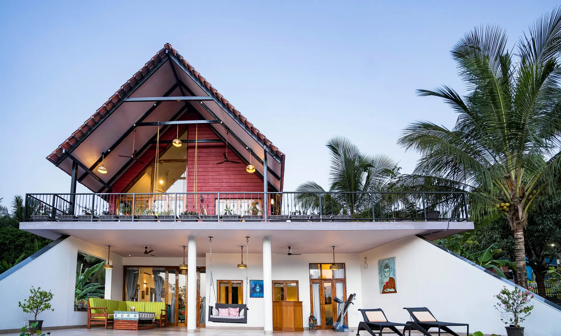 A Sera Stays villa at dusk